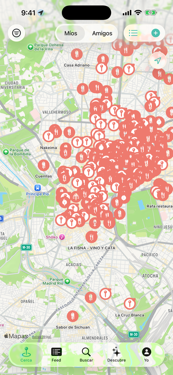 Mapa de FavMaps con sitios de tu red